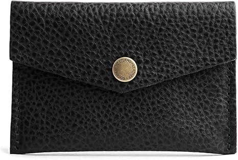 Minimalist Leather Envelope Wallet – Black Pebbled