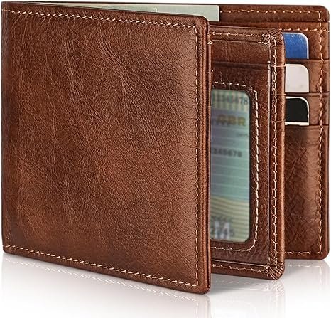 Men’s RFID Leather Bifold Wallet – 13 Card Slots